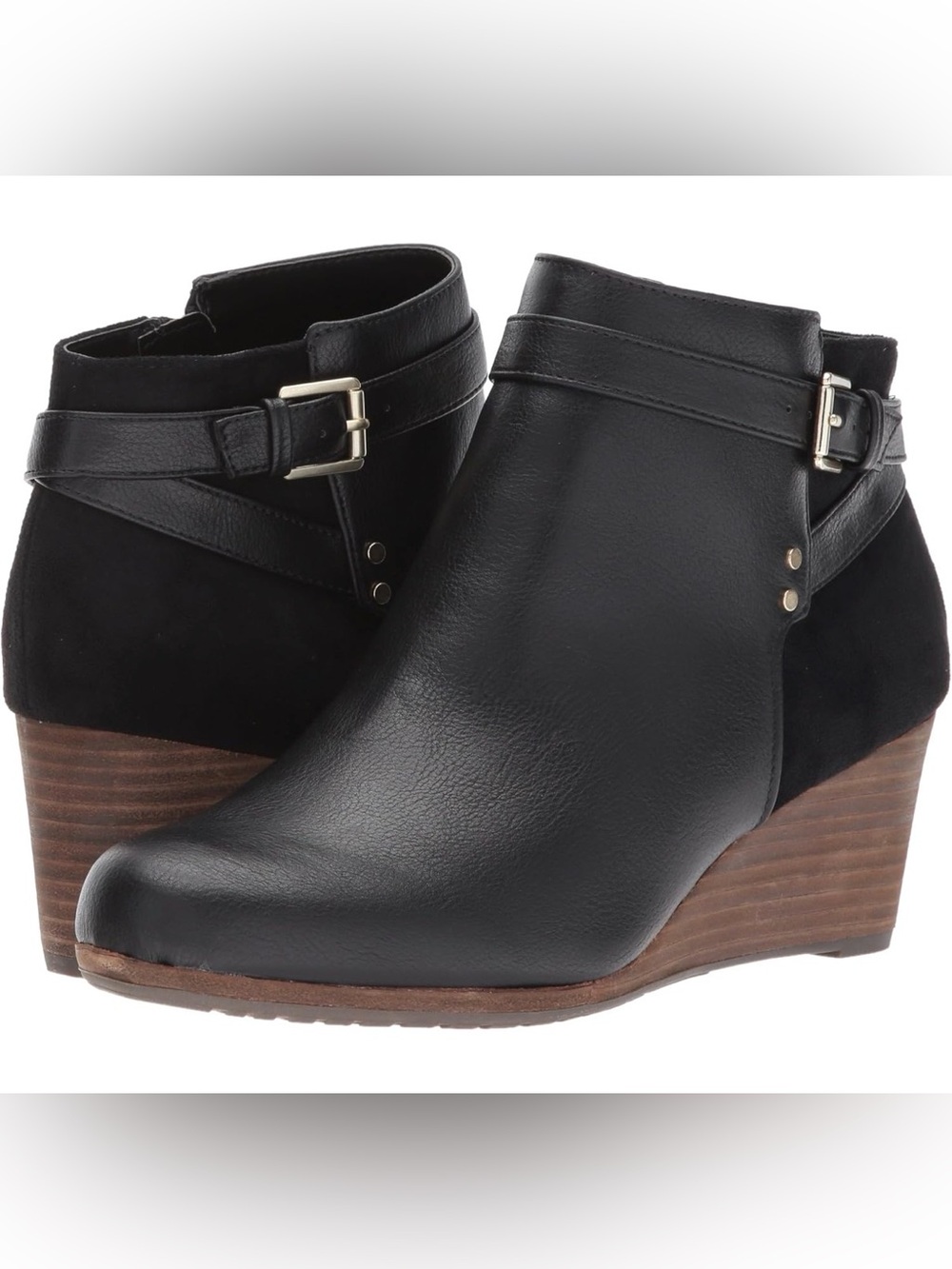 Dr. Scholl’s Black Wedge Booties — Size 8 | Excellent Condition